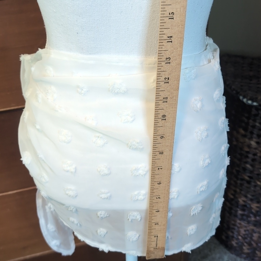 Sarong Coverups Short White Chenille Bubbles XL - Picture 7 of 12